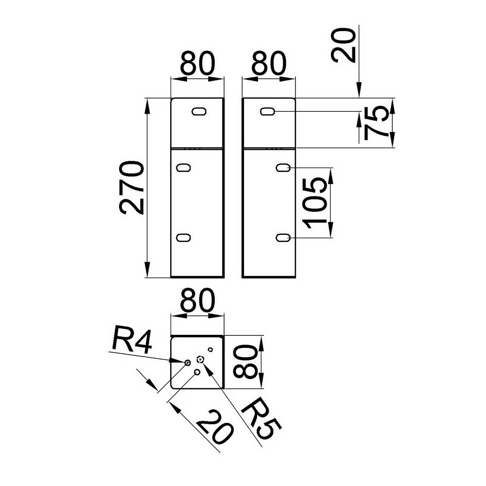 Держатель угловой Homfort для кровати, 270х80х80 мм